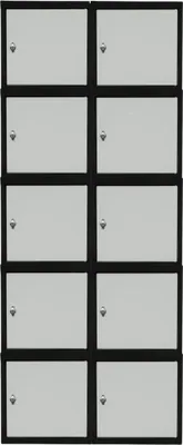 Produktbild von Mega Deal | 10x Schließfachwürfel Blocky mit Drehriegelschloss für Vorhängeschloss | HxBxT 40x40x40cm | Anthrazit/Lichtgrau