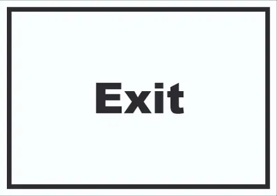 Produktbild von Exit Schild mit Text Ausgang waagerecht A0 Rückseite selbstklebend