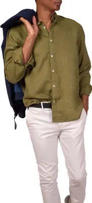Image de TIMBERLAND - Chemise slim en lin à boutons pour homme  - Taille L