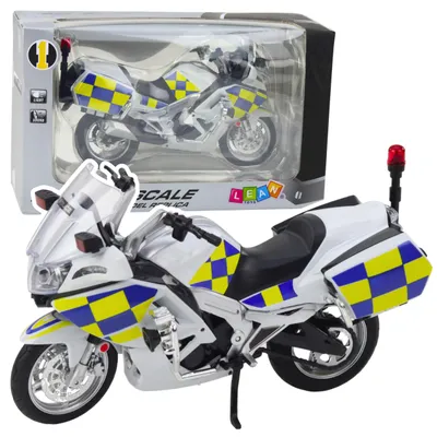 Immagine prodotto di Le luci metalliche della motocicletta della polizia suonano bianche 1:12