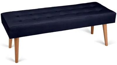 Produktbild von MG Design Polsterbank Marineblau 45x120 cm - stabiles Holzgestell, samtig-weich mit Schimmer, pflegeleicht, für Wohnzimmer & Flur