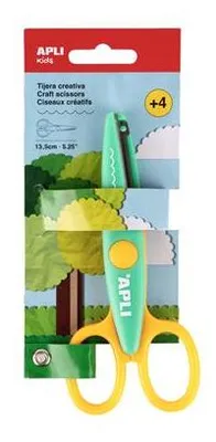 Obrázek produktu pro Nůžky kreativní “Toothed”, zelená-žlutá, vlnky, 13,5 cm, APLI 19999