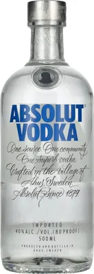 Obrázok produktu pre Absolut Original, 0,5 L, 40%, Švédsko, 70 kcal, 78 kcal, 35 ml