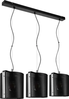 Immagine prodotto di Lampada a sospensione moderna Kometa 2922/Z-B-3 in nero o cromo con 3 sorgenti luminose E27 IP 20 metallo regolabile in altezza