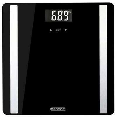 Produktbild von MONZANA® Digital Personenwaage 8 in 1 Waage Körperfettwaage BIA System Körperwaage Speicherplätze bis zu 10 Personen