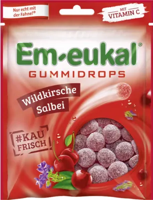Produktbild von Em-Eukal Gummidrops Wildkirsche-Salbei zuckerhalt. 90 g