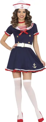 Immagine prodotto di Fiestas Guirca - Set di costumi da marinaio per donna FG745 (L) (Blu/Bianco)