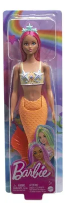 Produktbild von Meerjungfrauenpuppe, Barbie Dreamtopia, rosa Haare, orange Flosse