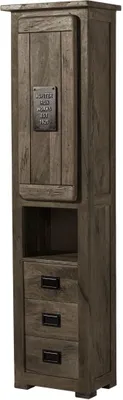Immagine prodotto di MASSIVMOEBEL24 | RAILWAY #279 Armadietto in legno di mango - laccato / grigio 50x35x195