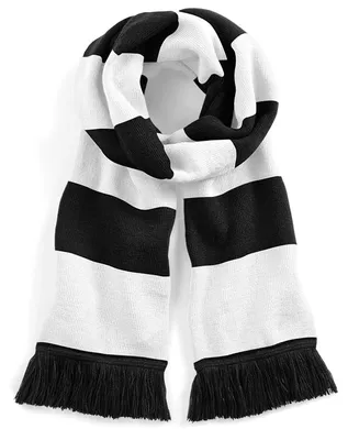 Image de Écharpe unie Beechfield, rayée, pour adultes LT750 (taille unique) (noir/blanc)