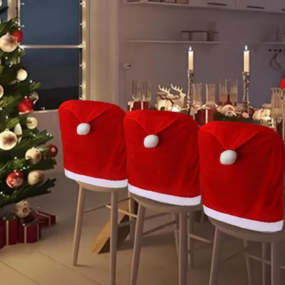 Obrázek produktu pro Sada čtyř vánočních potahů na židle s motivy Santa Clause