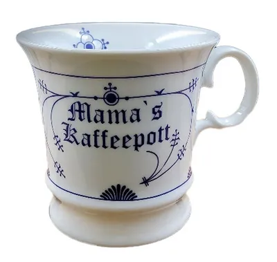Produktbild von Mamas Kaffeepott  Porzellan Tasse Kaffeebecher Kaffeetasse Teetasse Becher Indisch Blau