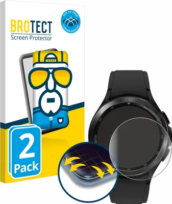 Produktbild von 2x BROTECT Fullscreen Schutzfolie für Samsung Galaxy Watch 4 Classic (46mm) Displayschutz Folie Fullcover Klar Transparent