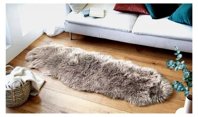 Produktbild von Kunstfell Light in Taupe, 60 x 180 cm, Dekofell, Teppich, Läufer