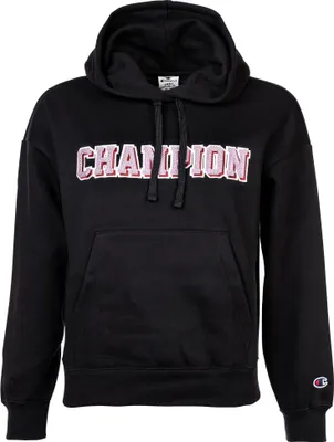 Produktbild von Champion Damen Sweatshirt - Hoodie, Kapuze, Kängurutasche, Logo, uni Schwarz S