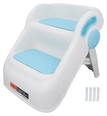 Immagine prodotto di Sgabello a due gradini per bambini piccoli, sgabello pieghevole, antiscivolo, ideale per l'uso in bagno e in cucina durante l'apprendimento dell'uso del vasino
