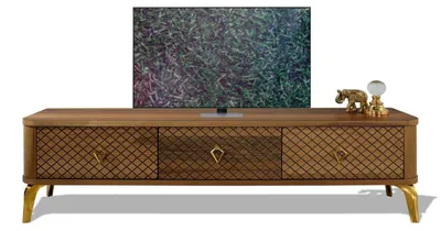 Immagine prodotto di Mobile TV in legno marrone ed eleganti accenti in metallo