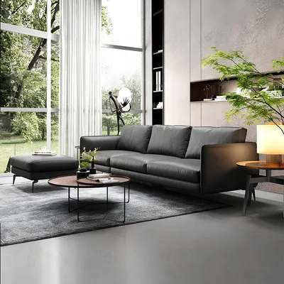 Produktbild von Ledersofa Couch Wohnlandschaft Garnitur Design Modern Sofas Sofa 3 Sitzer