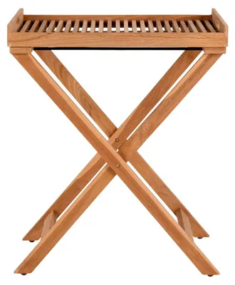 Image de Table basse Ronda avec vassoio en teak naturel 60x40x70 cm