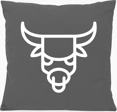 Produktbild von Huuraa Kissen Stier Sternzeichen Symbol 40x40cm mit Füllung Steel Grey Baumwolle Dekokissen Geschenkidee