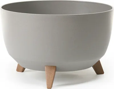 Obrázek produktu pro Žardinka plastová na 3 nožičkách ROMA ECO WOOD 4v1 Ø 40 x 21 cm šedá