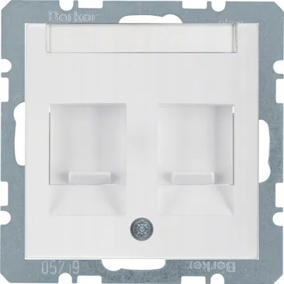 Produktbild von Berker B.kwadrat Netzwerkdose 2x RJ45 Cat 5e werkzeuglos