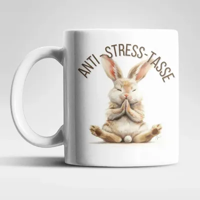 Produktbild von Anti Stress Baby Hase Häschen Kaffeetasse Teetasse Tasse Geschenkidee