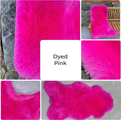 Produktbild von Merino Schaffell – Geschorenes Lammfell, 40x40cm eckig Pink dyed