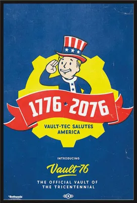 Image de Fallout - Affiche - 76 - Tricentennial + cadre interchangeable, Shinsuke® Maxi en plastique noir, vitre en acrylique