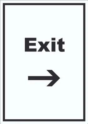 Produktbild von Exit Aufkleber mit Text und Richtungspfeil rechts Ausgang hochkant A0 (841x1189mm)