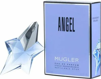 A perfume bottle and its box are displayed side-by-side.