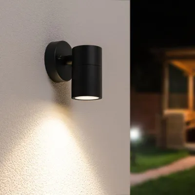 Produktbild von hoftronic LED Wandleuchte 4W 345 Lumen 4000K IP44 Schwarz GU10 Dimmbar