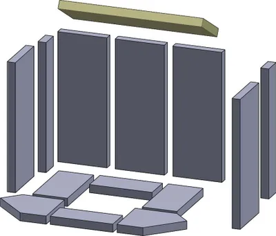 Produktbild von Heizgasumlenkplatte 447x145x25mm (Vermiculite) passend für Skantherm**