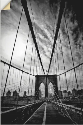 Produktbild von ARTland Wandbild, selbstklebend New York City Mächtige Brooklyn Bridge Größe: 80x120 cm