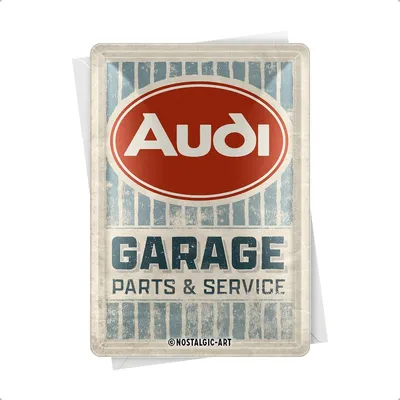 Produktbild von Audi Blechpostkarte 10x14 cm Retro Metall Mini-Schild Geschenkidee Zubehör