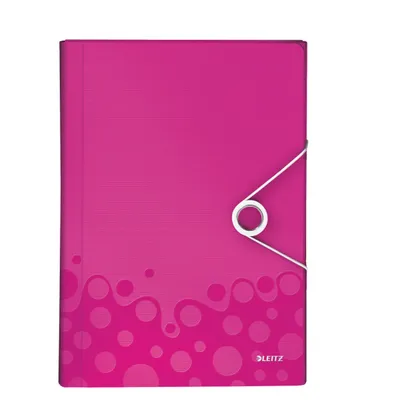 Produktbild von Leitz Fächermappe WOW 45890023 DIN A4 6Fächer PP pink