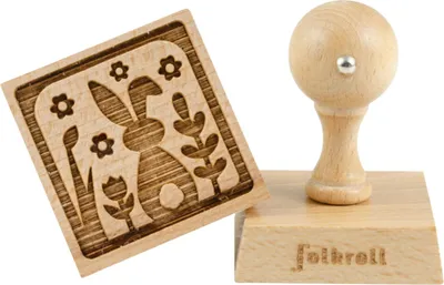 Produktbild von FOLKROLL gravierter Keksstempel 5,5 cm x 5,5 cmHolzFolkroll gravierter Holzstempel