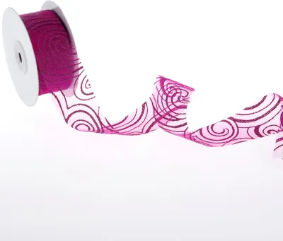 Produktbild von Organzaband mit Kringelmuster - Pink - 40 mm - 20 m - 94483 40 34
