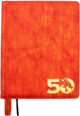 Image de Couverture de livre premium pour Donjons et Dragons 50 ans, rouge et or