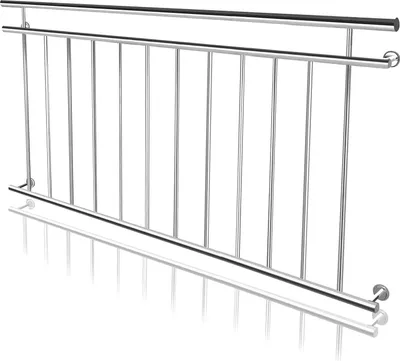 Obrázok produktu pre TRMLBE Francúzske balkónové zábradlie z nehrdzavejúcej ocele Balkónové zábradlie 90 cm vysoké Schodiskové zábradlie Patio zábradlie φ38 mm Balkónová ochrana Balkónové zábradlie, 156x90 cm (LxH)