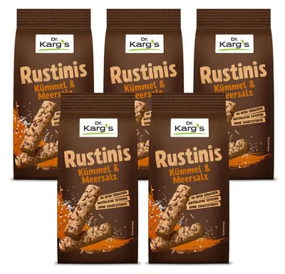 Produktbild von Dr. Kargs Rustinis Kümmel und Meersalz knusprig rustikal 125g 5er Pack