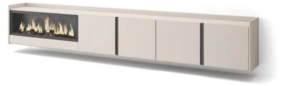 Produktbild von TV-Möbel Holzeffekt beige 315x35x50cm Kamin mit Feuereffekt XXL