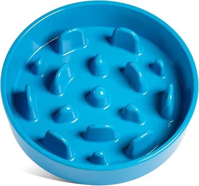 Productafbeelding van Famanu Keramisch voerbak met anti-verslikkingsrand - Vortex, blauw, 500 ml