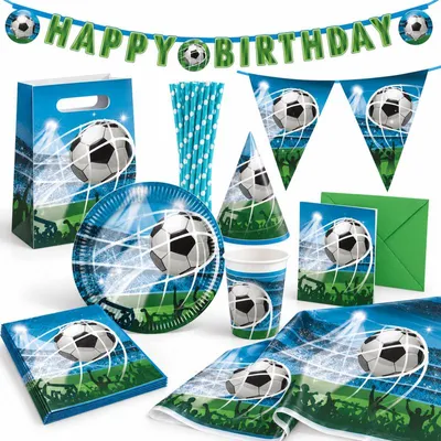 Produktbild von Fussball Fans XL Partyset zur Fußballparty / Geburtstag
