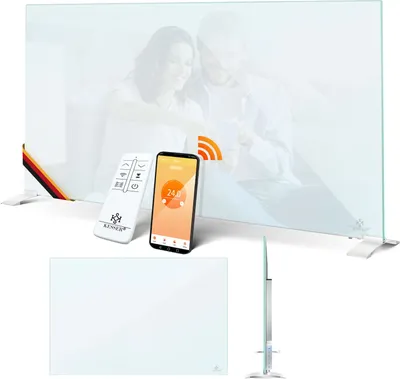 Produktbild von KESSER® Infrarotheizung Glaskonvektor Glasheizung Effizient 2in1 Standgerät & Wandmontage Elektroheizung mit Erkennung Offener Fenster + Fernbedienung & App-Steuerung Thermostat Heizpaneel