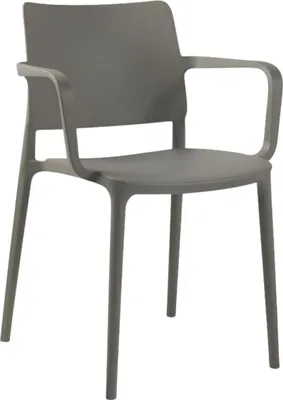Produktbild von PAPATYA 1er-Set Kunststoffstuhl Joy-K mit Armlehnen I Designstuhl mit Einer Belastbarkeit von 200 kg (Grau-braun)