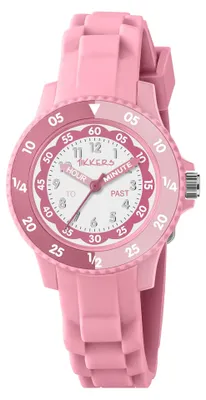 Produktbild von Tikkers Mädchenuhr mit rosa Silikonband und Timer