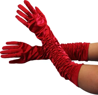 Produktbild von Deluxe Handschuhe lang Rot glänzend lange rote Kostüm