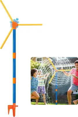 Produktbild von Sprinkler,Windmühlen Wassersprinkler Outdoor Gartenspielzeug für Kinder 360° Rotierendes Wasserspiel mit 36 Sprühdüsen,Lustiges Sommer Wasserspielzeug
