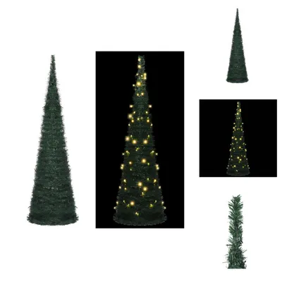 Produktbild von vidaXL Künstlicher Pop-Up-Weihnachtsbaum mit Beleuchtung Grün 150 cm -  Weihnachtsbäume